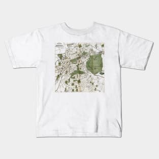 Old map of Edinburgh, no background Kids T-Shirt